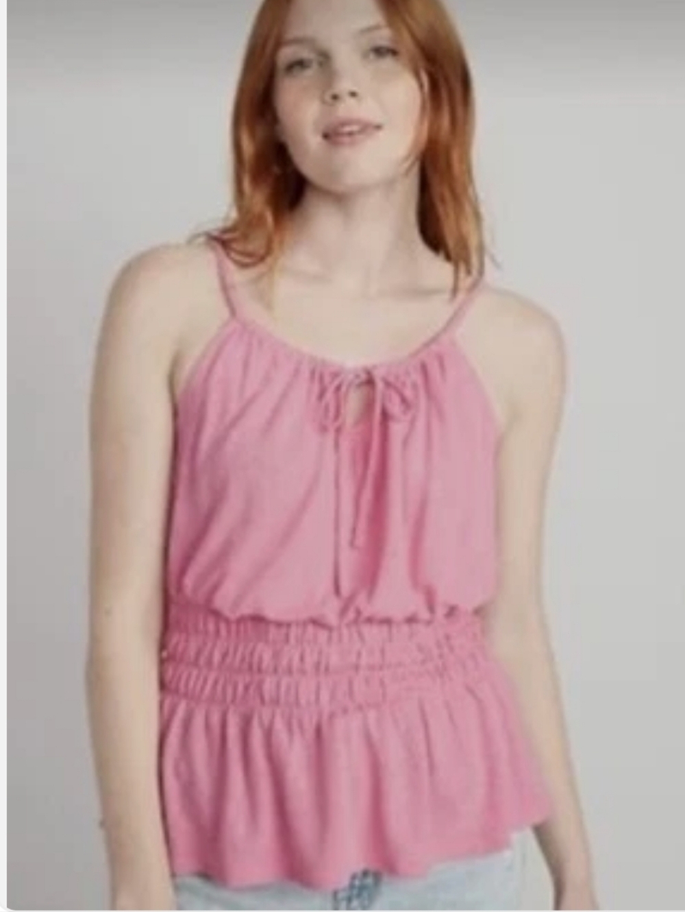 Smocked waist synching top